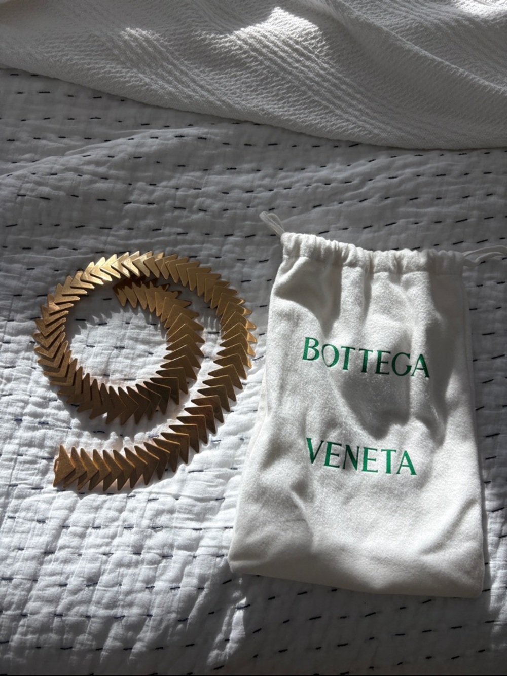 Bottega Veneta Gold Triangle Belt